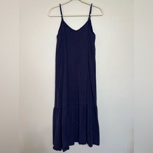Mododoc Los Angeles Tiered Cami Midi Dress in Navy